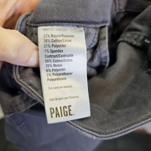 PAIGE Mayslie Jogger with Velvet Side Stripe Vintage Pearl Grey Size 28 - Picture 9 of 14